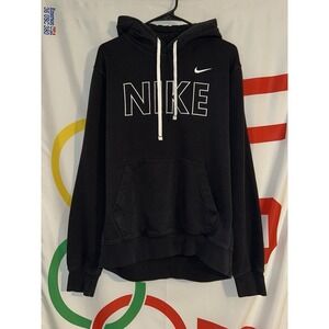 Nike Hoodie Mens Medium Tall Pullover Black Sweatshirt